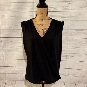 Maurices Black Sleeveless Wrap Tank Top